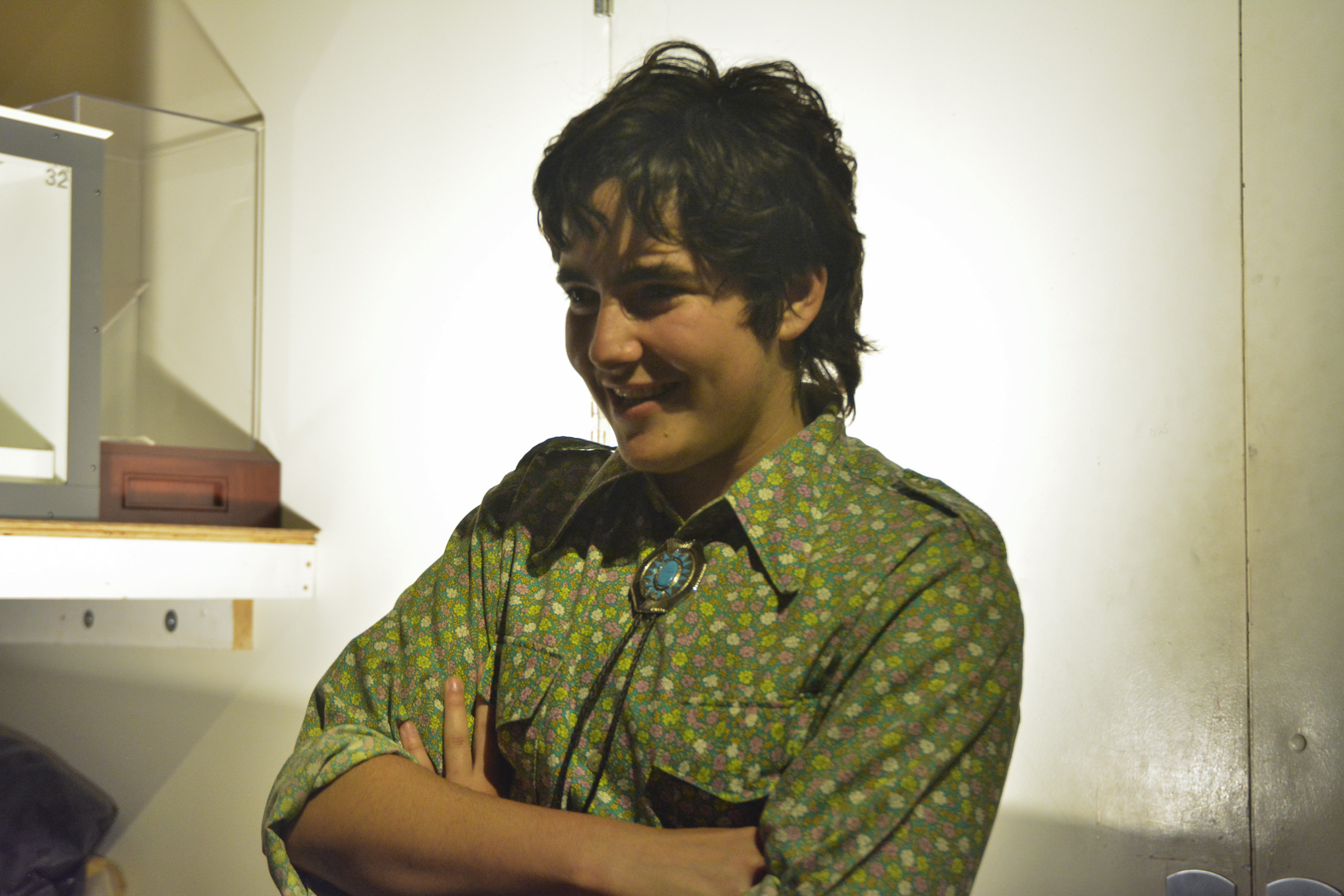 Museum volunteer Marina Labarthe in the audio booth 
